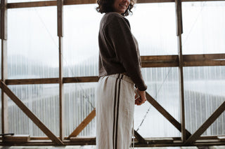 Tate Track Pants Undyed Brown Stripes