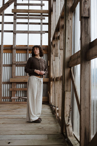 Tate Track Pants Undyed Brown Stripes