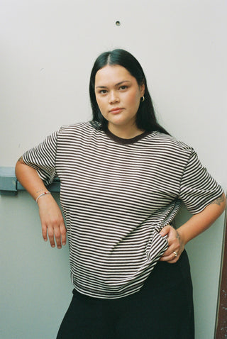 Hemp Rover Tee Choco Stripes