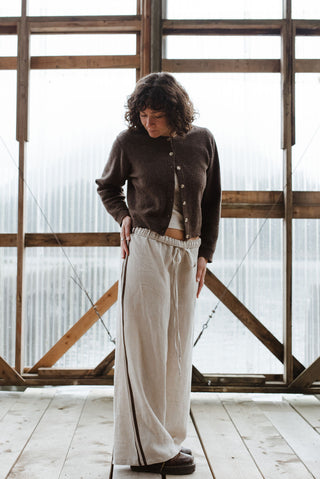 Tate Track Pants Undyed Brown Stripes