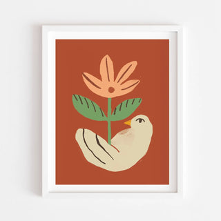 Flower Bird Print