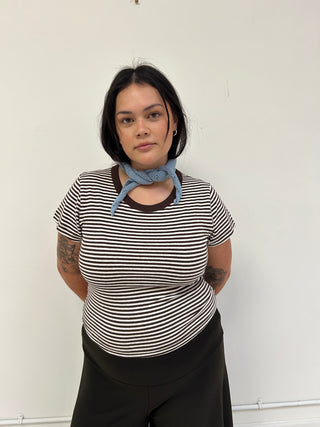 Hemp Mini Tee Choco Stripes