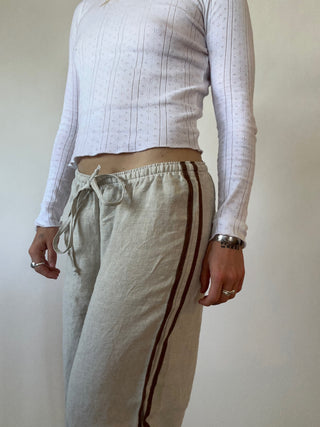 Tate Track Pants Undyed Brown Stripes