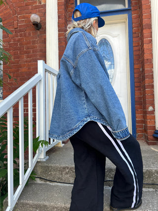 Tate Track Pants Black and White