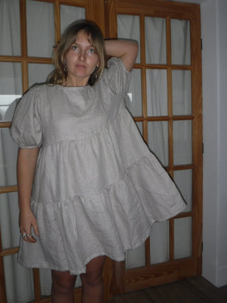 Almond Check Mini Dress