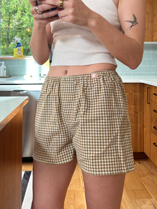 The Boxer Shorts Olive Gingham