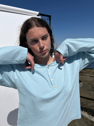 Hemp Bay Henley Mineral Blue