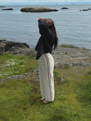 Tate Track Pants Undyed Brown Stripes
