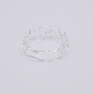 Wave Glass Ring in Clear