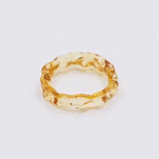 Wave Glass Ring in Yellow