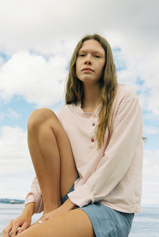 Hemp Bay Henley Pink Cream