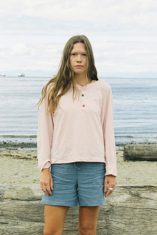 Hemp Bay Henley Pink Cream