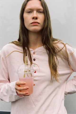 Hemp Bay Henley Pink Cream