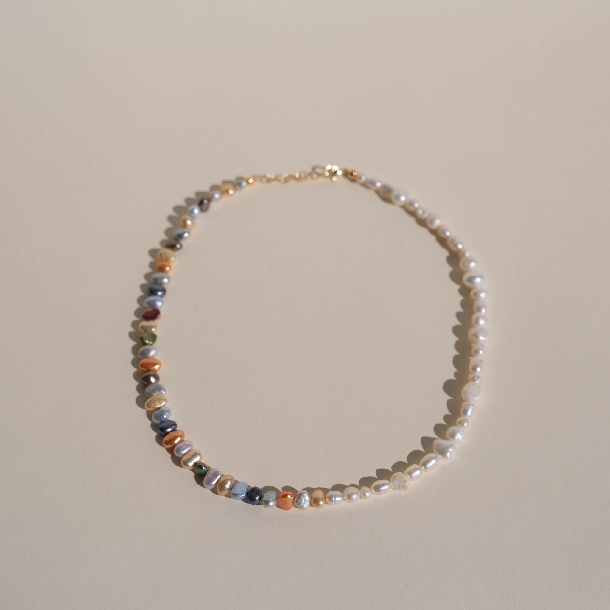Half & Half Rainbow Pearl Necklace