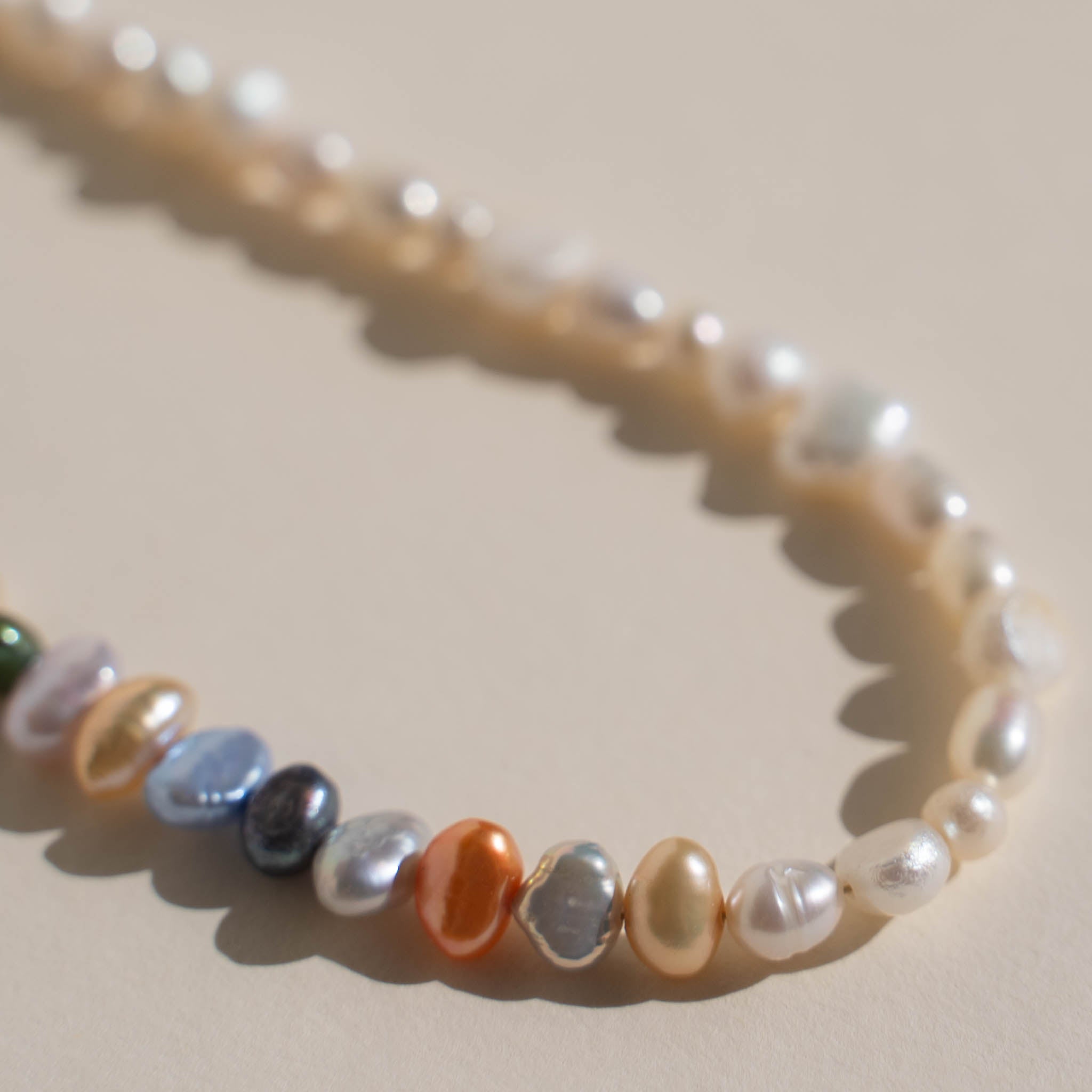 Half & Half Rainbow Pearl Necklace