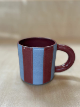 Stripe Blue & Burgundy Mug