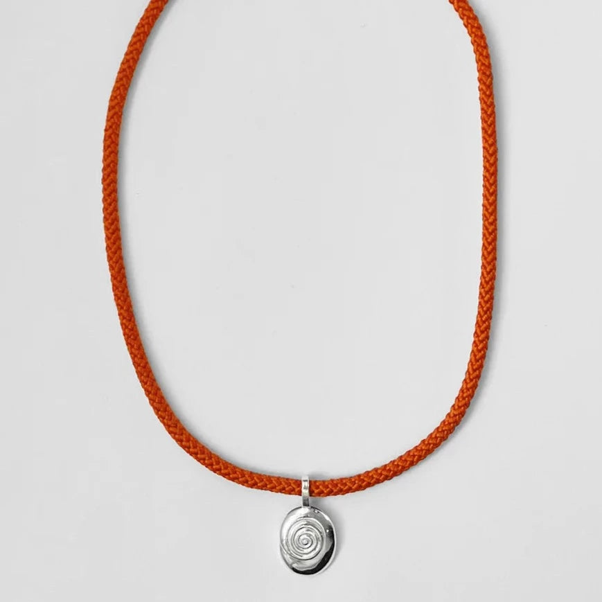 Sand Nautilus Silk Necklace