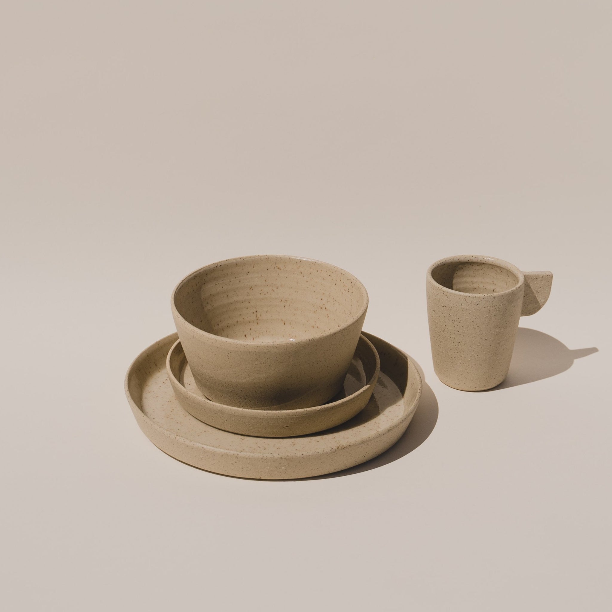 Ceramic Plate and Ceramic Dinner Set in natural sand colour